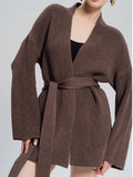 Knitted Cardigan Jacket Women 2025 Autumn And Winter New Lazy Style Loose Feeling Loose Long-Sleeved Sweater