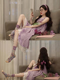 Atmosphere Lace Splicing Sleeveless Dress Women's New Summer Vacation Style Is Thin And Chic Small Long Skirt Tide