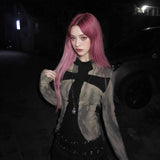 Cross-Repair Hottie Long-Sleeved T-Shirt Women's Spring And Autumn Fried Street Clothes Retro Niche
