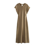 BSK&TRAF Women's Clothing 2025 Summer Lingidic Moustyling Dress 8868897 Short-Sleeved Fashion