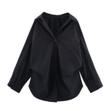 Spring 2025 New Women's Cotton Bat Sleeve Striped Clip Long Sleeve Shirt 2025458