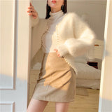 2026 Small Fragrant Wind Pearl Imitation Water Velvet Cardigan Women Autumn And Winter Short Small Soft Plush Knitted Coat