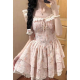 (Original T-Flower) Broken Flower Dress Women's Summer New Little Flying Sleeve Fairy Princess Dress