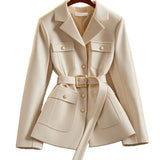 2025 New Waist Suit Jacket Women Casual Fashion Unique Temperament Suit Coat