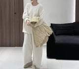 Autumn And Winter Large-Size Knitting Suit Women's High-End Lazy Wind Loose Casual Knitting Shirt Nine Broad Leg Pants Two Sets