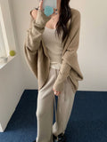 Early Autumn Korean Wears 2026 New Loose Lazy Wind Relaxation Bat Sleeve Knitted Sweater Shawl Jacket