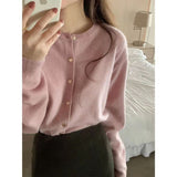 Knitted Cardigan Girl Spring And Autumn Thin Gentle Temperament Fashion Long-Sleeved Short Knit Sweater Coat Top