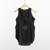 Summer Yoga Vest Women's Shockproof Chest Pad Two-In-One Sports Blouse Loose Running Fitness Set Burqa
