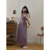 Large Size Women's Clothing Hanging Neck Sling Dress Summer French Holiday Storm Dress Fat MM Thin Dress