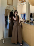 Seaside Vacation French Hanging Neck Sling Dress Women's Summer 2026 New High-End Temperament Waist Dress