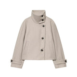 BSK&TRAF Women's 2026 Summer New Fashion Retro Short Stand Jacket 6318293