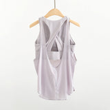 Summer Yoga Vest Women's Shockproof Chest Pad Two-In-One Sports Blouse Loose Running Fitness Set Burqa