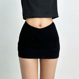2025 Summer New Thai Hottie Sexy Low V Waist Tight Body Slim Ass Skirt Skirt Mini Short Skirt