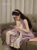 Atmosphere Lace Splicing Sleeveless Dress Women's New Summer Vacation Style Is Thin And Chic Small Long Skirt Tide