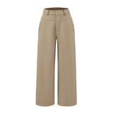 Old Money Wind Straight Broad-Legged Suit Pants Women's New Autumn Simple Temperament Thin High-End Sense Casual Trousers