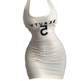 Sports Hanging Neck Hanging Dress Women's Summer Dress Hottie Pure Lust Style Design Temperament Tight Body Thin Ass Hip Skirt