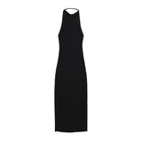 Kardashian's Same Niche Cloudy Fabric Hanging Neck Sexy Sleeveless Long Dress Body-Body-To-Scave Dress