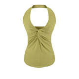 Spice Girls V Collar Kinesith Hanging Neck Small Vest Women Summer Pure Desire Design Feeling Waist Temperament Bare Back Slings