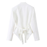 BSK&TRAF Women's Summer 2026 New Fashion Single-Breasted Chest-Blowed Long Sleeve Suit Jacket