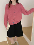 Japan And South Korea Lazy Wind-Collared Sweater Women's Autumn And Winter New Sweet Color Love Buckle Fashion Knitted Shirt Coat Thick