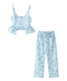 BSK&TRAF Women's Clothing 2026 Summer New Fashion Babes Lotus Floss Hanging Slings Set