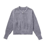Women's French Zipper Knitting Bomber Jacket 2142207 803