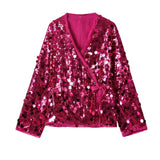 Autumn New Women's Shirt Fashion Solid Color Beads And Uniform V-Neck 3736240