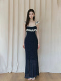 2026 Summer Wearing French Lace Splicing Broken Flowers Hanging Dress Seaside Holiday Style Dress