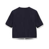 Spring New Short-Sleeved Knitting Top 8507595 High-Waisted Straight Trousers 8316595