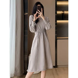 Autumn And Winter French Retro Knitted Dress Female New Fashion Temperament To Show Thin Long Bottom Sweater Skirt