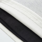 Korean Hottie Hanging Neck With Chest Pad Black Chest Vest Folded Low-Neck Long-Sleeved T-Shirt Two Sets Of Women