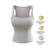 Pure Hot Girl Comic Chest U Collar Vest Women Summer New Wear With Chest Pad Elastic Repair Inside The Top Woman