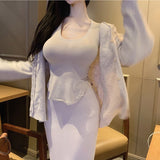 Large Round Collar Tightness Showing Thin Long Sleeve Bottom Shirt Showing Large Body Round Under The Fork Blouse Elastic Spring And Autumn