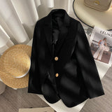 Spring And Autumn 2025 New Small Suit Jacket Women's Casual Loose Ocean Fragrant Style Women's Long Sleeve Thin