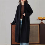 Long Sweater Cardigan Coat Women's Autumn And Winter Lazy Wind Loose Soft Glutinous Thick Warm Knitted Coat