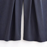Spring New Casual Loose Striped Broad Leg Trousers 8219037