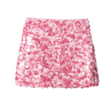 BSK&TRAF Women's Spring 2026 New French Squin Design A-Character High Waist Miniskirt 3920251