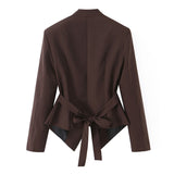 BSK&TRAF Women's Summer 2026 New Fashion Single-Breasted Chest-Blowed Long Sleeve Suit Jacket