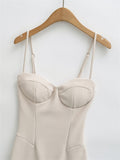 Pure Wind With Chest Cushions With Skirt Femininity Small Retro Waist Tight Bottom Hottie Short Skirt