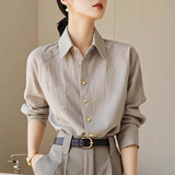 Spring And Autumn Leisure With A New High-End Design Shirt Women Casual Fashion Fashion Bottom Shirt Tide