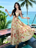 French Holiday Dress Island Beautiful Beach Dress Sanya Seaside Ootd Wearing Dingdal Dress Beach Dress