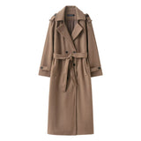 BSK&TRAF Women's Clothing Fall 2025 Classic British Hair This Double Buckle Wind Coat Coat