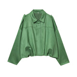 Spring New Velvet Texture Effect Bomber Jacket Jacket