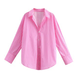 BSK&TRAF Women's Clothing 2025 Summer New Baitose Commuting Multi-Colored Silk Shirt 2348976