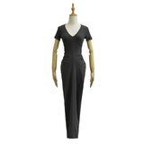 Spice Girls Folded Bag Hip Dress 2025 Summer New Temperament V-Neck Body To Close Short-Sleeved Dress