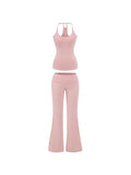 Yoga Sports Set Decorate The Body With Chest Cushion Elastic Sling Slings Small Vest + Over The Waist Thin Hanging Micro-Trumpet Trousers