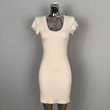 8 Color Optional] V-Neck U-Neck Short-Sleeved Dress Tight Body Thin-Handed-Butled To Show Body Pure Desire Short Skirt