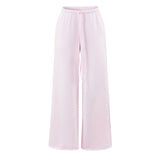 Korean Lazy Sleet Rope Wide Leg Sweatpants Women Summer Comfortable Tight Waist Hanging Feeling Casual Straight Pants