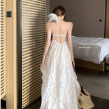 Seaside Holiday Wind And Wind Hanging Neck Dress Beach Dress Early Spring With Chest Cushion A Skirt Pure Desire To Hollow Long Dress