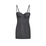 Pure Wind With Chest Cushions With Skirt Femininity Small Retro Waist Tight Bottom Hottie Short Skirt